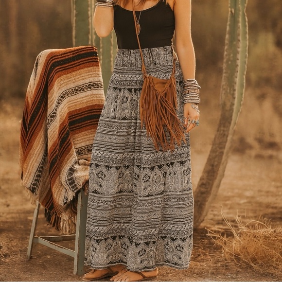 RAGA x ANTHROPOLOGIE Lexi Printed Maxi Skirt - Picture 1 of 8